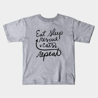 Eat sleep rescue cats repeat Kids T-Shirt